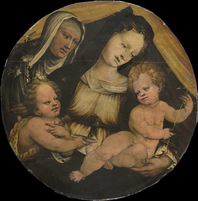 Madonna col Bambino, San Giovanni Battista e Santa Chiara da Anonymous