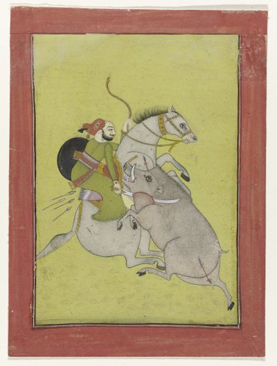 Maharao Umed Singh di Bundi che uccide un cinghiale da Anonymous