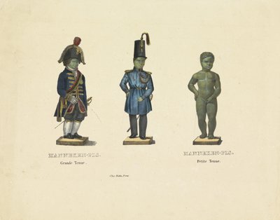 Manneken Pis in diverse tenute, 1817 da Anonymous