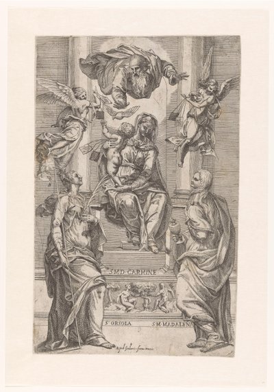 Maria con Bambino e i santi Orsola e Maria Maddalena da Anonymous