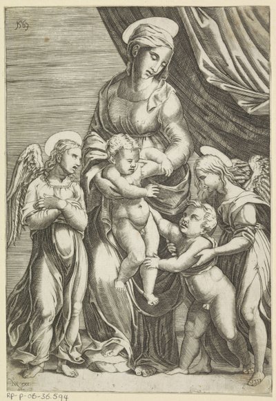 Maria con Bambino e il giovane Giovanni Battista da Anonymous