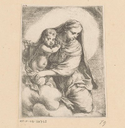 Maria con Bambino tra le nuvole da Anonymous