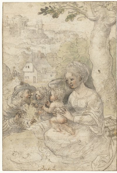 Maria con bambino, Giuseppe ascolta un angelo da Anonymous