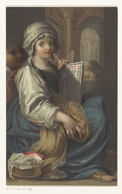 Ragazza con una tavola di lettura da Anonymous