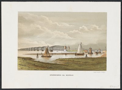 Ponte ferroviario a Moerdijk, 1871 (serie: De Voornaamste Spoorwegbruggen in Nederland) da Anonymous
