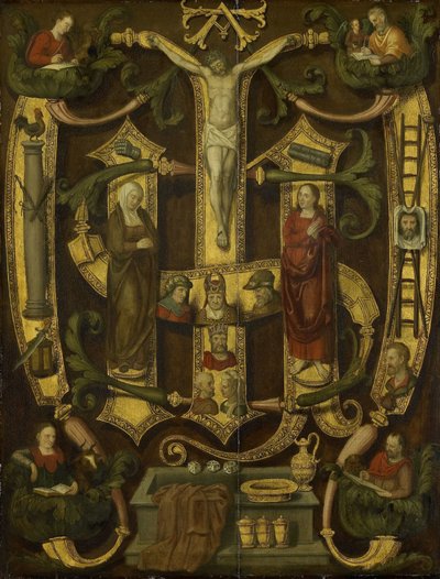 Monogramma di Cristo con Strumenti della Passione da Anonymous
