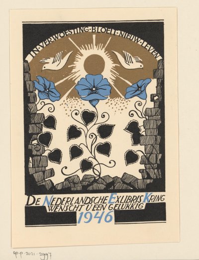 Auguri di Capodanno per il 1946 dalla Nederlandsche Exlibriskring da Anonymous