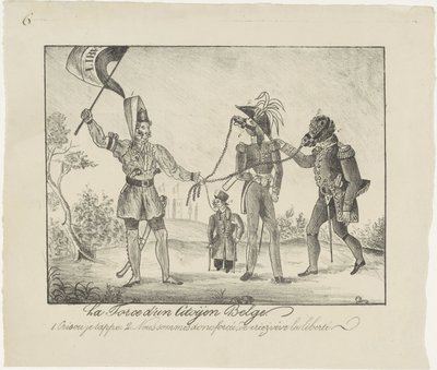 Belga ribelle tiene gli olandesi in catene, 1830 da Anonymous