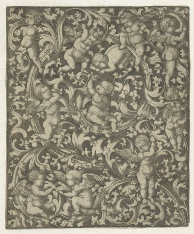 Ornamento con putti da Anonymous