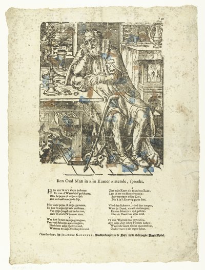 Vecchio nella sua stanza (vanitas) da Anonymous