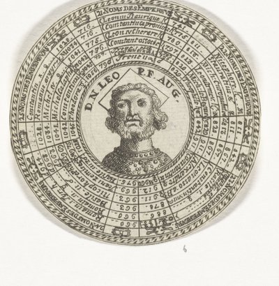 Medaglia con il ritratto di Leone III e i nomi degli imperatori bizantini da Anonymous