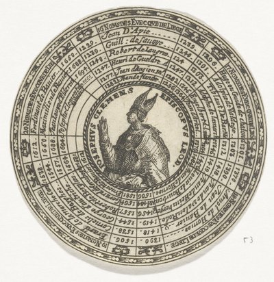 Medaglia con il ritratto del vescovo Giuseppe Clemente e i nomi dei vescovi di Liegi da Anonymous