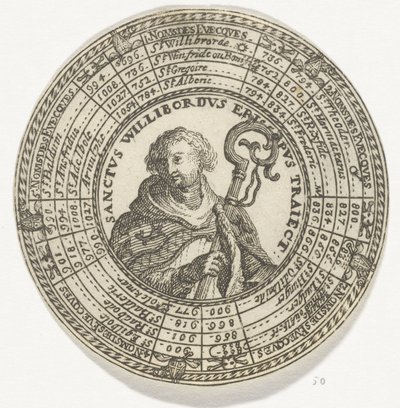 Medaglia con il ritratto di San Willibrord e i nomi dei vescovi di Utrecht da Anonymous