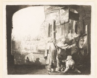 Pietro e Giovanni che guariscono lo storpio alla porta del tempio da Anonymous