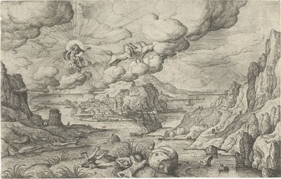 Faetonte guida il carro del sole (serie Landschappen met mythologische en bijbelse voorstellingen) da Anonymous