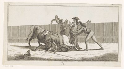 Picador caduto dal suo cavallo da Anonymous