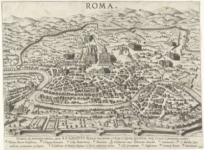 Mappa di Roma con le fondazioni di Ignazio di Loyola da Anonymous