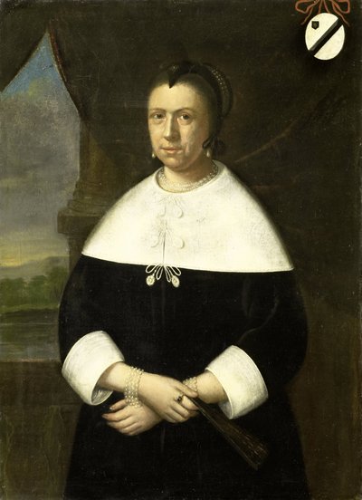 Ritratto di Maria Quevellerius (1629-64), prima moglie di Jan van Riebeeck, o della sua seconda moglie Maria Scipio (c. 1630-95) da Anonymous