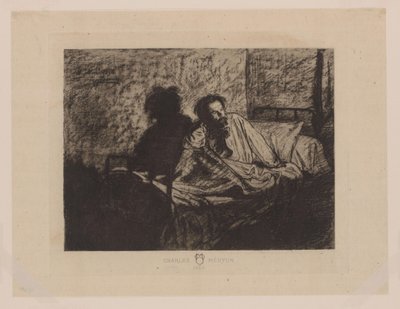 Ritratto di Charles Meryon seduto a letto da Anonymous