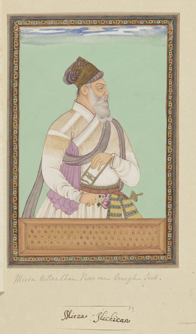 Ritratto di Mirza Ilich Khan, ex visir di Aurangzeb da Anonymous