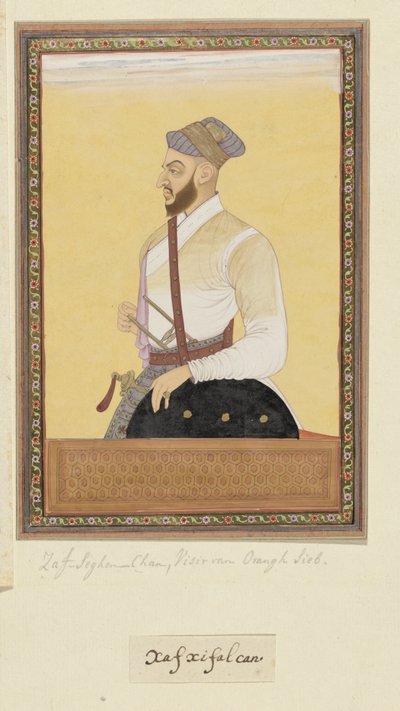 Ritratto di Saf-shikan Khan, ex visir di Aurangzeb da Anonymous