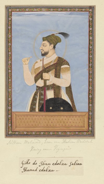 Ritratto del Sultano Mahmud, figlio di Ibrahim Adil-shah; dopo suo padre è stato sovrano di Bijapur da Anonymous