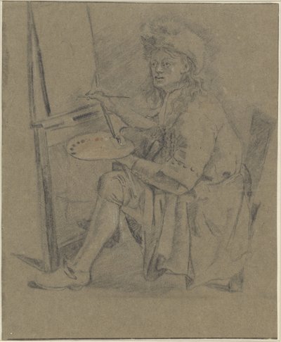 Ritratto di Thomas Wijck, davanti al suo cavalletto da Anonymous