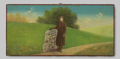 Ritratto di una donna sconosciuta in un paesaggio dipinto da Anonymous
