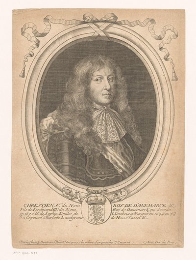 Ritratto del re Cristiano V di Danimarca (Chrestien, Ve, du Nom Roy de D