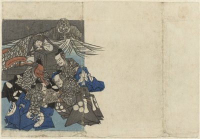 Raikō e i suoi vassalli intorno a una tavola di go (Raikō e il ragno di terra) da Anonymous