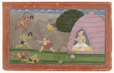 Rama e Lakshmana Combattono contro i Demoni Maricha e Suvahu da Anonymous