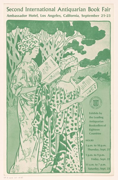 Manifesto per la Second International Antiquarian Book Fair a Los Angeles da Anonymous