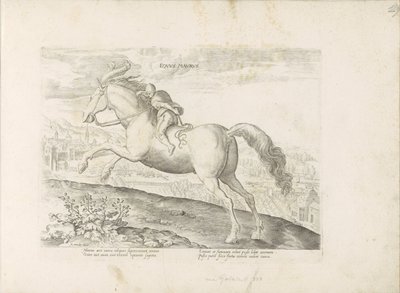 Cavallo da corsa con cavaliere da Anonymous