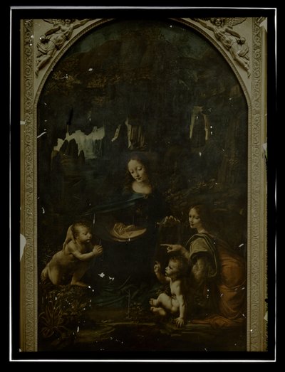 Riproduzione di Leonardo da Vinci, Vergine delle rocce, Louvre da Anonymous