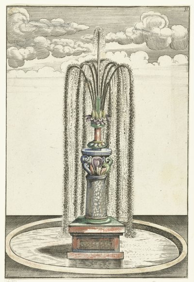 Bacino rotondo con colonna corta (Architectura Curiosa Nova) da Anonymous