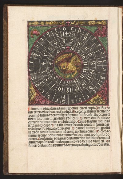 Schema per determinare la lettera domenicale (littera dominicalis) da Anonymous