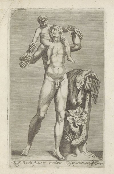 Scultura di Sileno con il giovane Bacco sulle spalle da Anonymous
