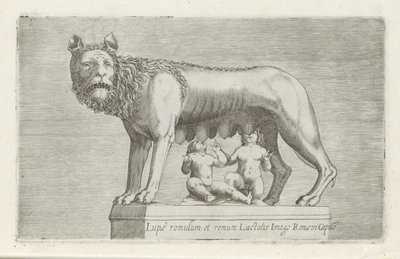 Scultura della Lupa Capitolina che allatta i gemelli Romolo e Remo da Anonymous