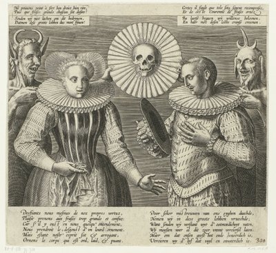 Caricatura del colletto rigido, ca. 1600 da Anonymous