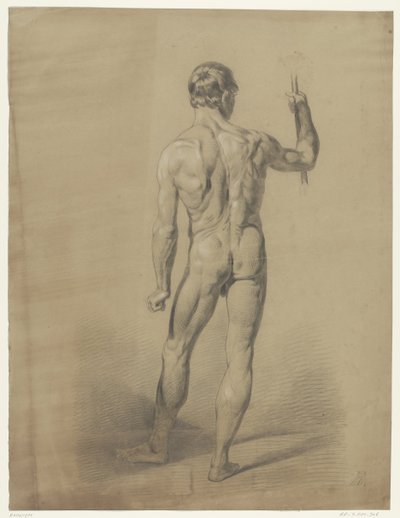 Nudo maschile in piedi, visto da dietro da Anonymous