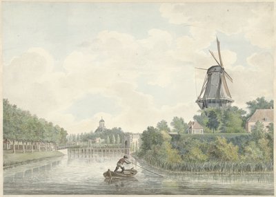 Mura della città di Middelburg con la Koepoort, la Oostkerk e un mulino da Anonymous