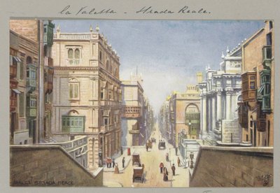 Strada Reale a Valletta da Anonymous
