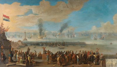 La battaglia vicino a Livorno (14 marzo 1653) da Anonymous