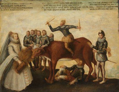 La mucca da latte: le province olandesi, ribellandosi contro il re di Spagna Filippo II, sono guidate dal principe Guglielmo d
