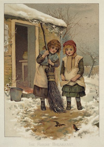 La colazione del pettirosso, illustrazione vittoriana da Anonymous