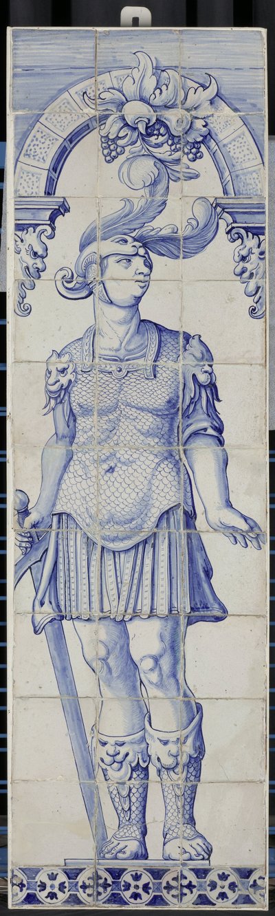 Pannello di piastrelle con un eroe romano da Anonymous