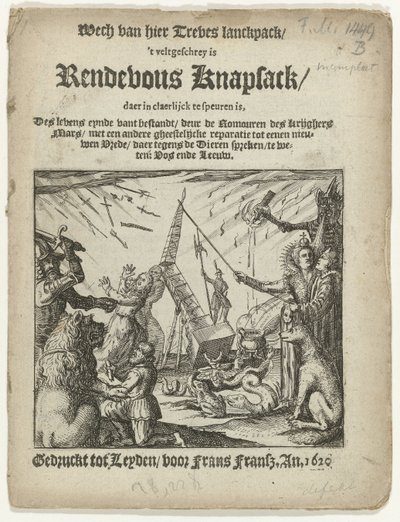 Pagina del titolo del pamphlet: Rendevous Knapsack, 1620 da Anonymous