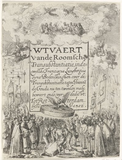 Titelprent voor het pamflet Wtvaert vande Roomsche Transubstantiatie, 1612 da Anonymous
