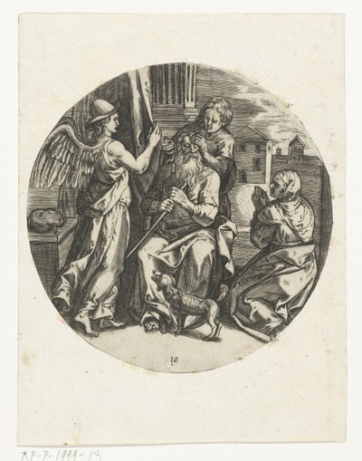 Tobia guarisce il cieco Tobit (Storia di Tobia) da Anonymous