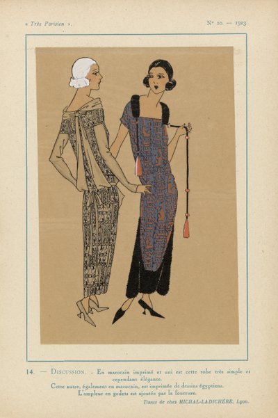 Très Parisien, 1923, No 10: 14.- DISCUSSION. - In marocchino stampato... da Anonymous
